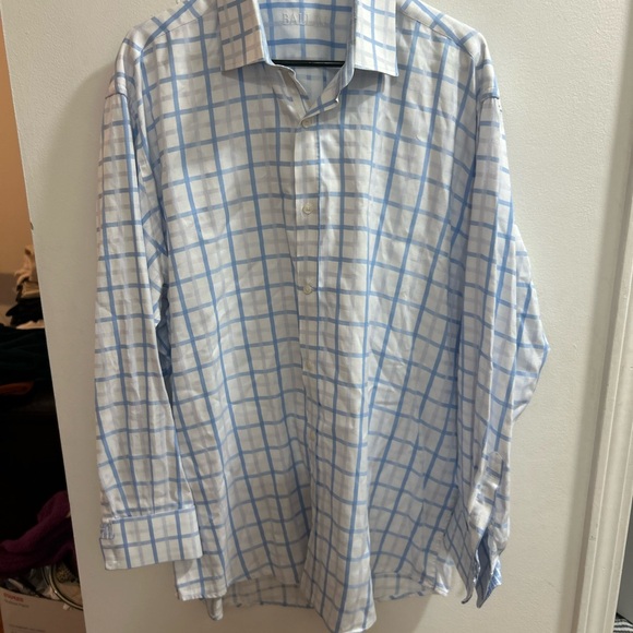 Ballin Other - Ballin Men's Blue/White Plaid Dress Shirt Long Sleeve Size‎ XL